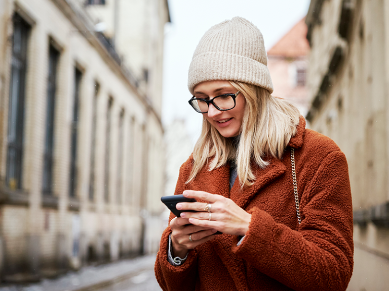 Woman using her smartphone